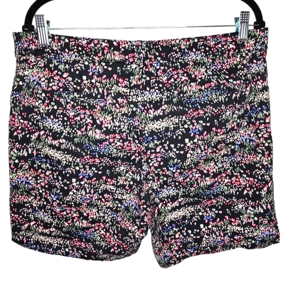 Talbots Black Floral Fields Pocketed Shorts with Button and Zipper Size 14
